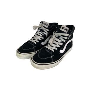 Vans Mens Sk8-Hi Black & White Canvas Sneakers Size 7